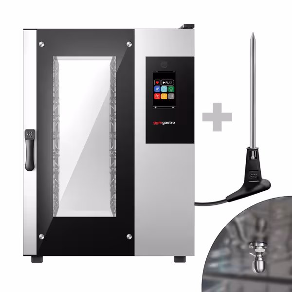 Elettrico - Forno combinato a vapore - Touch screen - 10x GN 1/1 - incl. Carrello portavassoi