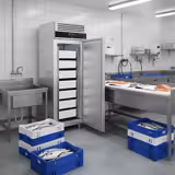 Hladnjak za ribu ECO - EN 600x400 - 600 l - od -20 °C do -15 °C - s 1 vrata - statičko hlađenje, automatsko odmrzavanje - crna fronta