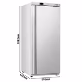 Voorraadkoelkast RVS ECO - 400l - met 1‑deurs dichte deur & 5 roosters - binnenzijde kunststof