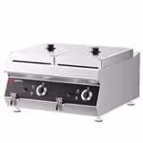 Doppelfritteuse - 600mm - 13+13 Liter - 9 kW - mit Ablasshahn