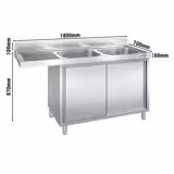 Vaskeskab med plads til opvaskemaskine 1,8m - 2 Vaske til Højre L 50 x B 50 x D 30 cm