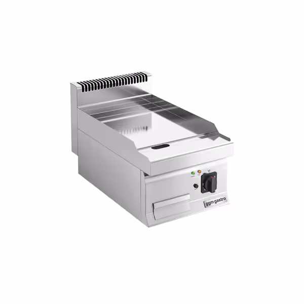 Plancha eléctrica Fry top - placa de cromo duro - 4,5 kW - Liso - Superficie de cocción: 395x535mm