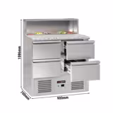 Saladette ECO - 903mm - 4 Schubladen - mit Edelstahlaufsatz für 5x GN 1/6