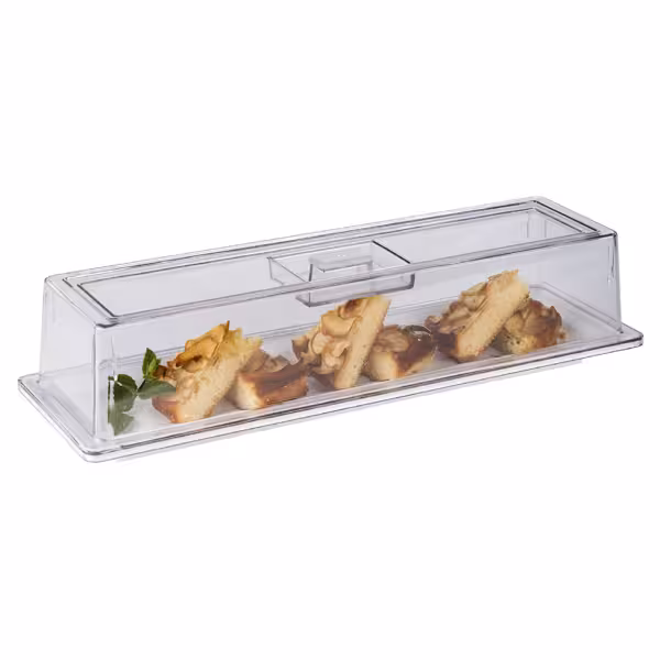 (6 pcs) Display Cover - GN 2/4 - Polycarbonate - 530x162mm - Height: 105mm