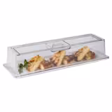 (6 pcs) Couvercle de présentation - Empilable - GN 2/4 - Polycarbonate - 530x162mm - Hauteur:105mm