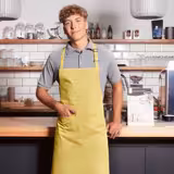 (6 pieces) KARLOWSKY | Basic Chef Bib Apron with Pocket – Sun Yellow - 750×900 mm - 2-Section Pocket