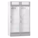 (2 pcs) Commercial Upright Glass Door Display Fridge - 1190mm - 694 Litres - with 2 hinged glass doors - LED lighting - digital controller with temperature display - Grey - Temperature range 2 to 10 °C