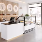 Ice Cream Serve Over Counter | THEO - 1730mm - Ventilated cooling - with LED lighting - for 18 x 5 litres Napoli pans - White
