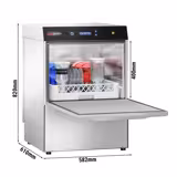 Lavastoviglie professionale a doppia parete sottobanco per shisha/narghilè - Elettronica - 4,9kW - incl. Sistema di filtraggio dell'acqua - con dosatori detergente e brillantante + pompa di scarico