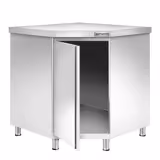 Tavolo armadiato in acciaio inox PREMIUM - 1000x1000mm - con porta a battente