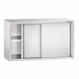 Edelstahl Wandhängeschrank PREMIUM - 1000x400mm - mit Schiebetür - 650mm hoch