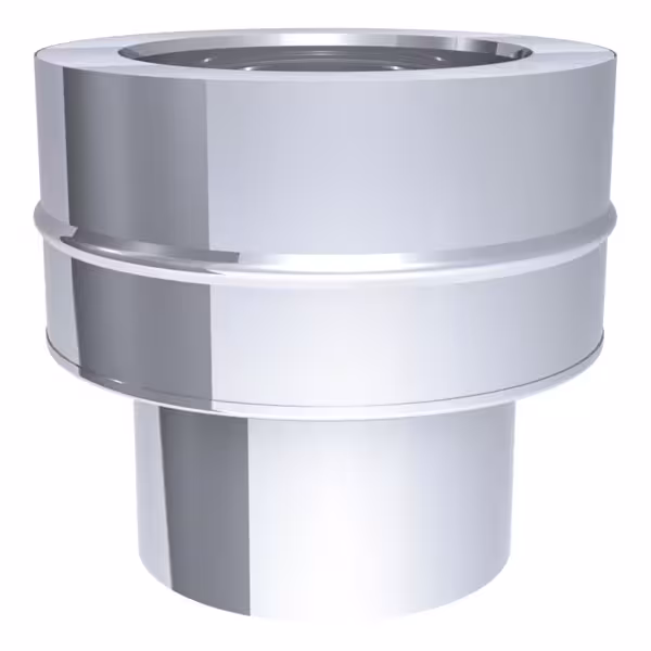 Adapter enkelwandig naar dubbelwandig - in RVS - Ø 450mm