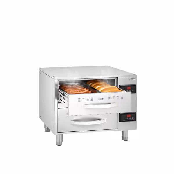 Dulap de menținere a căldurii pentru alimente – 4 kW – GN 1/1 – 2 sertare