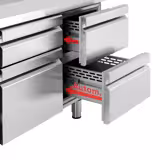 Tavolo refrigerato PREMIUM PLUS - 2452x600mm - Ventilata - 510 L - 6 cassetti - 1 porta - Alzatina