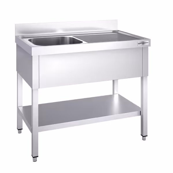 Ванна моечная PREMIUM - 1200x700мм - с Нижней полкой и 1 Раковиной слева 