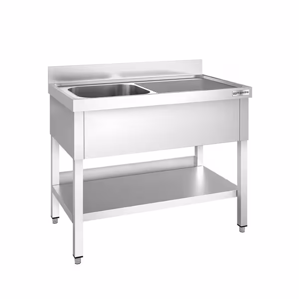 Stol za sudoper PREMIUM - 1200x700 mm - Sa donjom pločom & 1 sudoper na lijevoj strani 