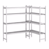 Kit rayonnage en aluminium - En angle (L) - Profondeur:360mm - Capacité de charge:600kg