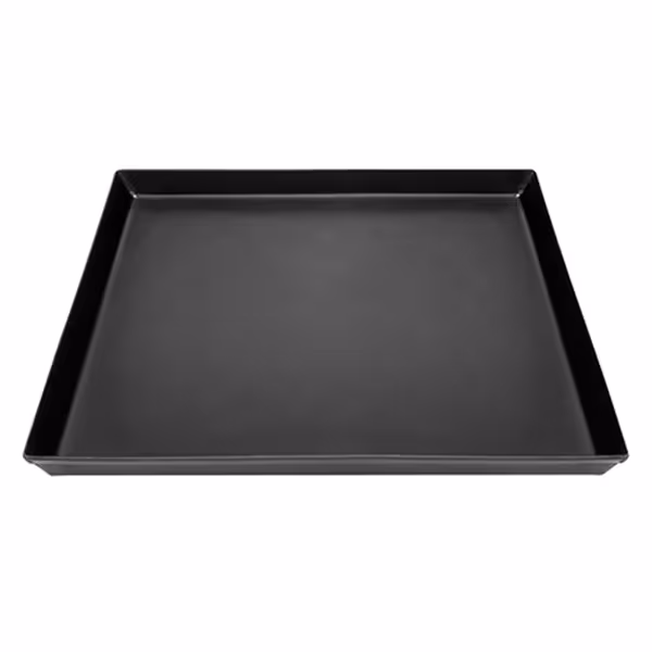 Pizzaplaat - blauw plaatstaal - met opstaande rand - 507x507x39mm - antiaanbaklaag