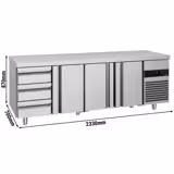 Commercial Counter Fridge PREMIUM - 2330x700mm - with 3 doors - 3 drawers - capacity 632 litres