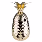 (6 szt.) PINEAPPLE - Kubek do kawy - 500ml - Złoty - Stal nierdzewna - z pokrywą