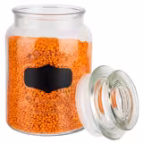Airtight Glass Food Storage Jar with Wooden Lid WOODY – 2.5 Litre - Clear