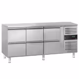 Commercial Counter Fridge ECO - 1795x700mm - with 6 drawers (GN 1/1) - with upstand - capacity 417 litres