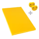 Tábua de corte antiderrapante - 300x500mm - Espessura: 20mm - Conforme HACCP - Polietileno de alta densidade (HDPE) - Amarelo
