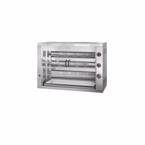 Gas kippengrill - 17,7kW - 3 spitten voor 18 kippen