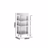 Tavolo in acciaio inox - 600x400mm - con alzatina 100mm & 4 ripiani