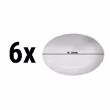 (6 pcs) CLASSICO | Platter - oval - Porcelain - 230x130mm - White
