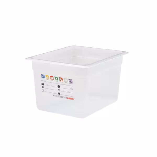(6 pezzi) CAMBRO | SafeTrak - Contenitori in polipropilene GN 1/2 - Latte - Altezza: 200mm