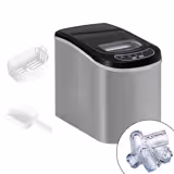 Kostkarka do lodu - wydrążony cylinder - 12 kg/24 godz. - srebrny	