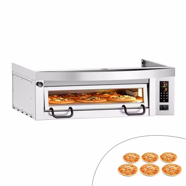 Elektryczny Piec do pizzy - 6 x Ø34cm - Panel dotykowy - z okapem