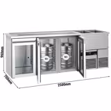 Biertheke PREMIUM - 2500x700mm - 3 Glastüren