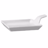 (24 pcs) FLYING BUFFET | Canapé Plate - Melamine - 120x95mm - Handled - White