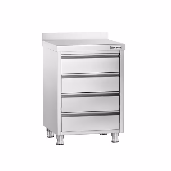 Schubladenschrank PREMIUM mit 4 Schubladen & Aufkantung - 500x600mm
