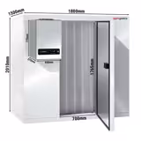 Cameră frigorifică de congelare - 1800x1500 mm - 3,47 m³ - cu agregat de congelare și perdea cu benzi PVC