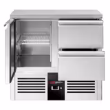 Commercial Counter Fridge PREMIUM - 900x700mm - with 1 door - 2 drawers - capacity 220 litres