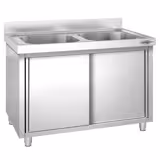 Lavello armadiato PREMIUM - in acciaio inox - 1000x600mm - 2 vasche