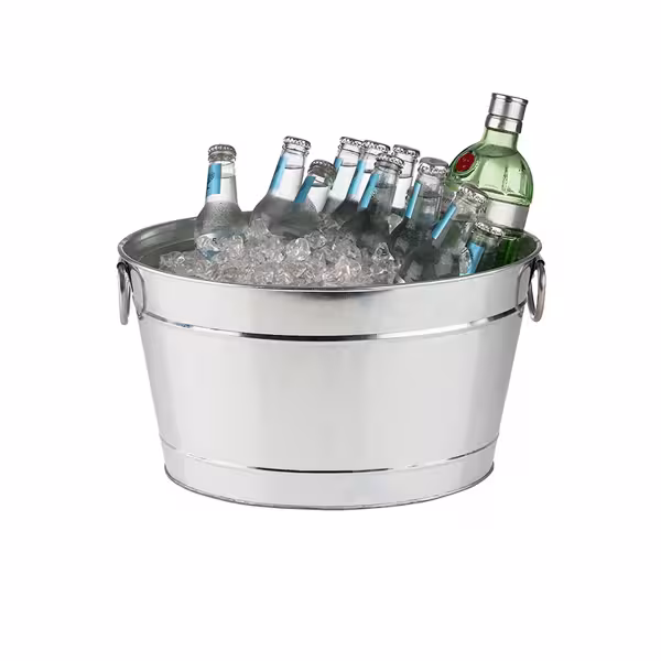 Wine & Champagne Tub - TIN - Galvanised Steel - 11 litres - Ø280mm - Height:210mm - with plastic insert