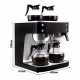 Commercial Filter Coffee Machine - 2 Glass Carafes – 4 Warm Plates – Anti-Fingerprint – 230V 4.04 kW