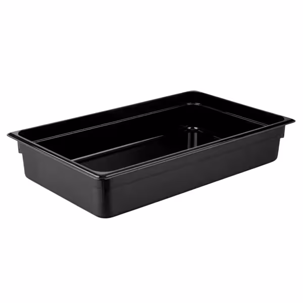 (6 Stück) Polycarbonat-Behälter GN 1/1 - Schwarz - Höhe: 100mm