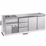 Biertoog Premium PLUS - 2500x700mm - 1 deur & 6 laden