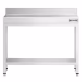 Table de travail inox PREMIUM - 800 x 700 mm - avec tablette inférieure & Dosseret