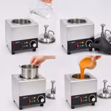 Dispenser salse riscaldato con pompa dosatrice in acciaio inox - 600W - 2L - incl. inserto