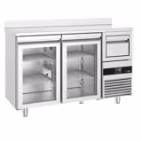 Barkoeledag PREMIUM - 1580x600mm - 550l - met 2 glazen deuren, spatrand & uitklopbak voor koffie