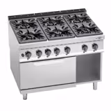 Fourneau à gaz – 53,5 kW – 6 brûleurs – avec four à gaz statique – 7,8 kW