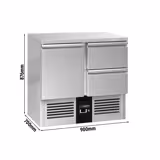 Koelwerkbank PREMIUM - 900x700mm - met 1 deur - met 2 lades