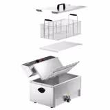 Fritadeira elétrica para peixes - 20,4 litros - 5 kW - com torneira de drenagem