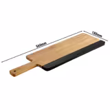 (6 st) Serveringsbräda - ROCKWOOD - 6-pack - inkl. beskrivbar naturskifferremsa - akaciaträ - 560x180 mm